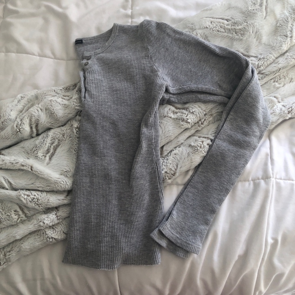 brandy grey quarter button up long sleeve